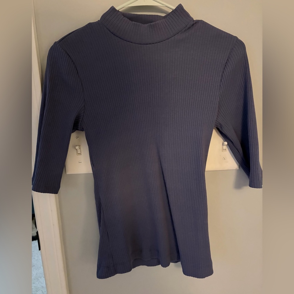 Old Navy Women's Short Sleeve Ribbed Top - Deep Blue